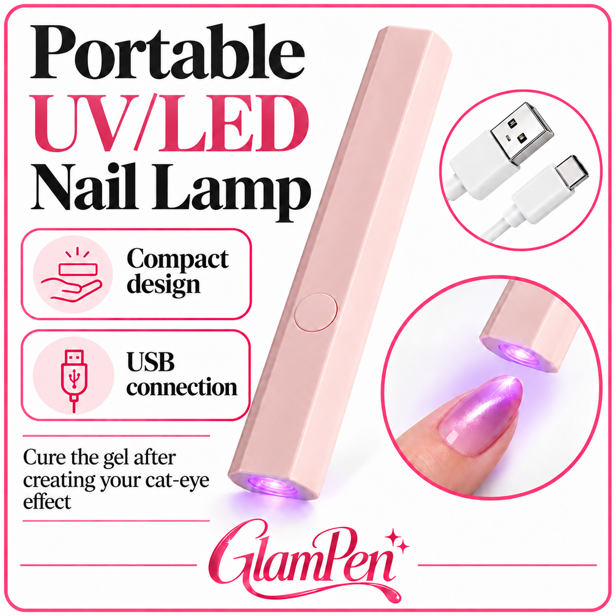 GlamPen™ 7-In-1 Magnetic Cat Eye Nail Gel Pen Portable