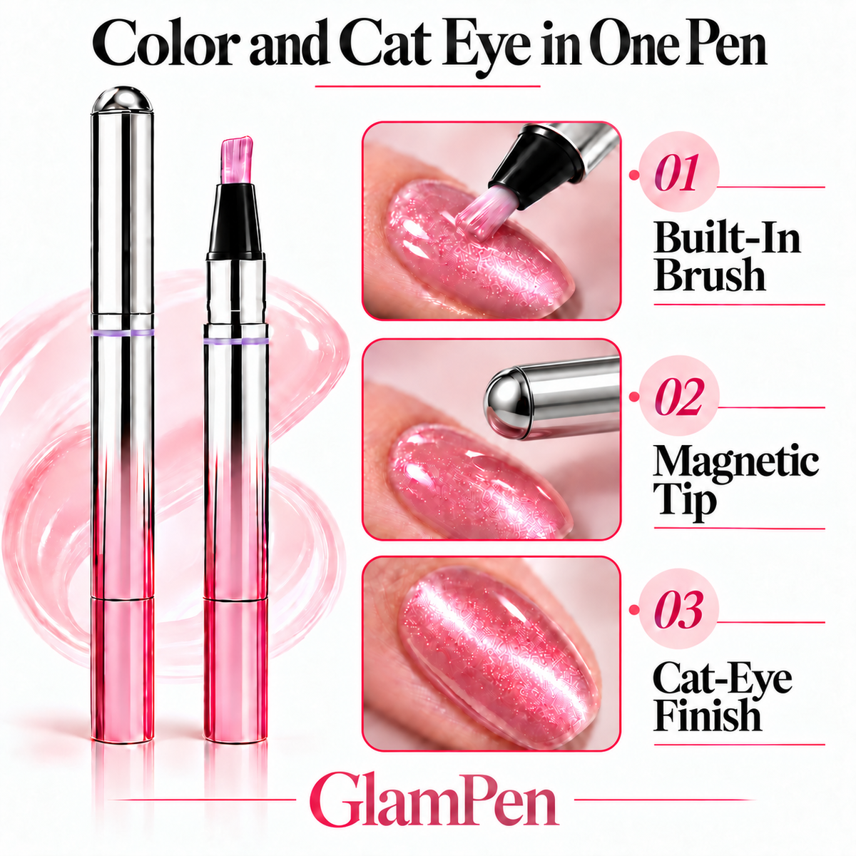 GlamPen™ 7-In-1 Magnetic Cat Eye Nail Gel Pen Portable